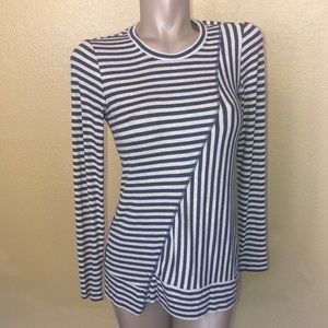 CABI NWOT Navy Striped Ernest Ling Sleeve Shirt - XS